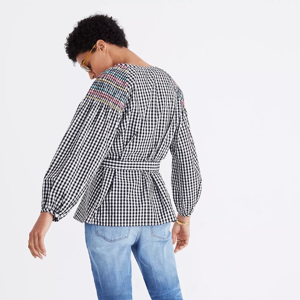 Madewell - Smocked Gingham Top - Picture 3 of 9
